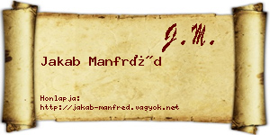 Jakab Manfréd névjegykártya